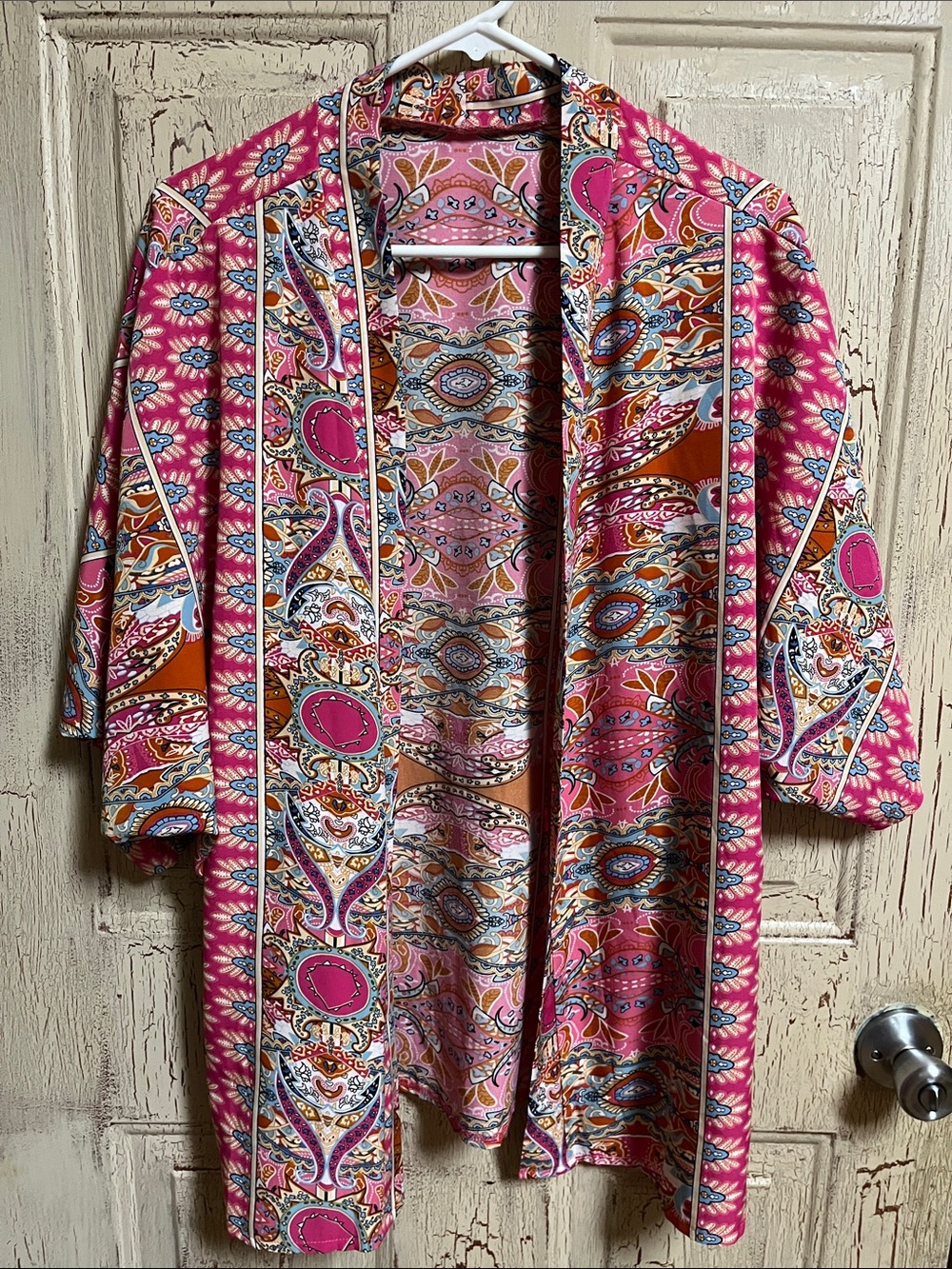 Women's Pink Paisley Kimono